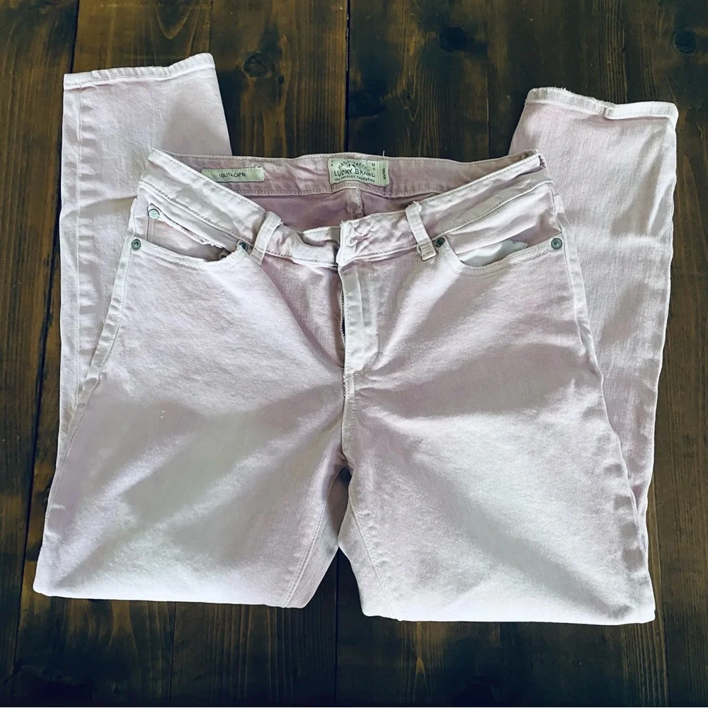Lucky Brand pink straight leg denim jeans